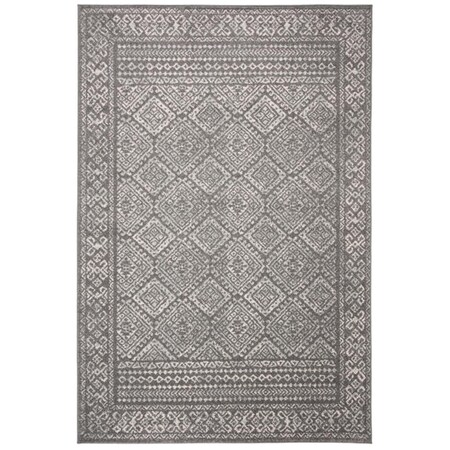 Safavieh 9 x 12 ft. Tulum Rectangle Power Loomed Area RugDark Grey & Ivory TUL264F-9